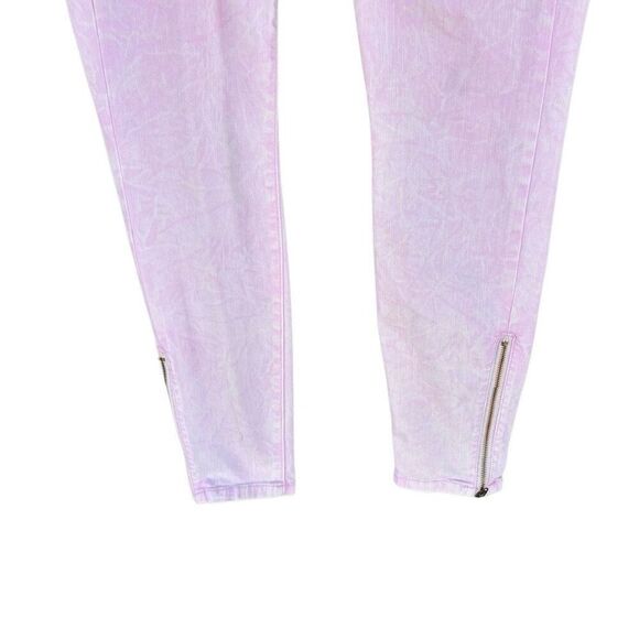 Life In Progress Pink Acid Denim Skinny Jeans Women’s Size 28 Zip Ankle Boot - Picture 7 of 8